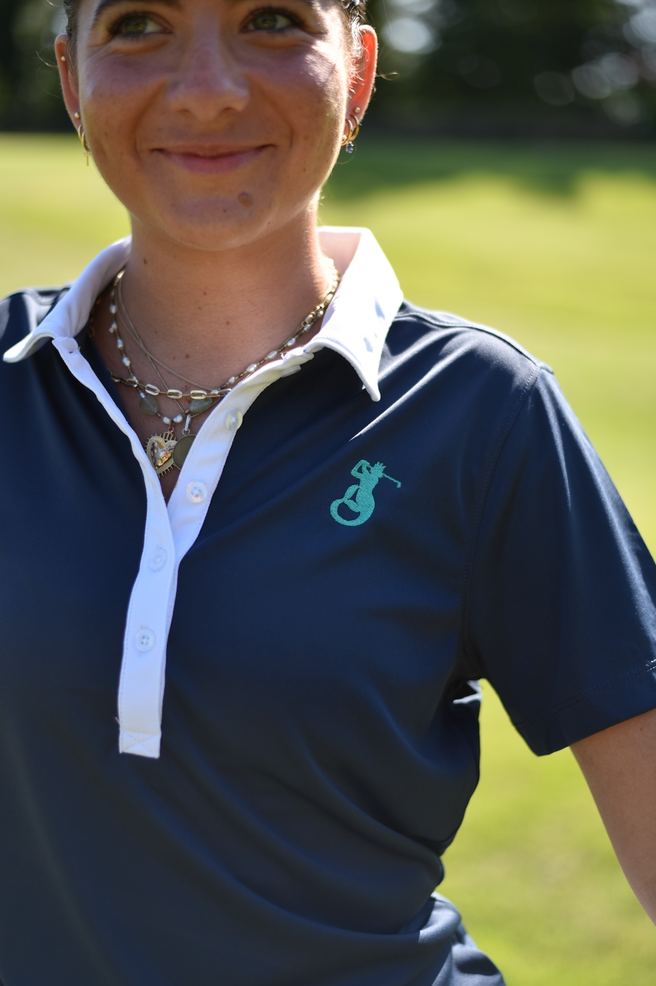 Women's Golf Polo - Colorblock Navy